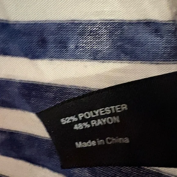 Lane Bryant Striped Blue and White Women's Top with Bell Sleeves sz 18/20 - Picture 4 of 4